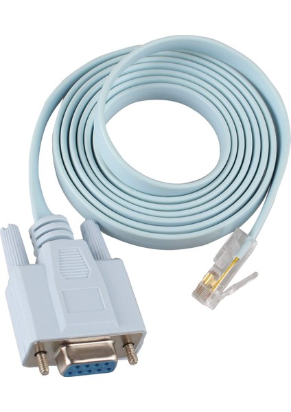 RJ45 To RS232 9 Pin CAT5E 6 Çevirici Dönüştürücü Adaptör Ethernet Kablosu