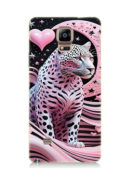 Samsung Galaxy Note 4 Uyumlu Pembe Leopar Desenli Silikon Kılıf