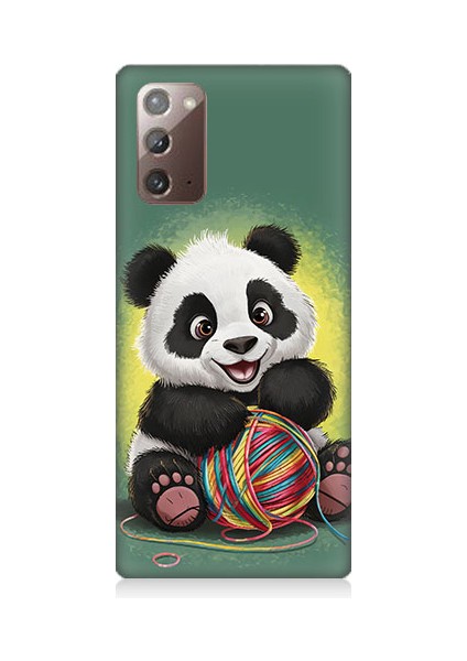 Samsung Galaxy Note 20 Uyumlu Yavru Panda ve Renkleyip Desenli Silikon Kılıf
