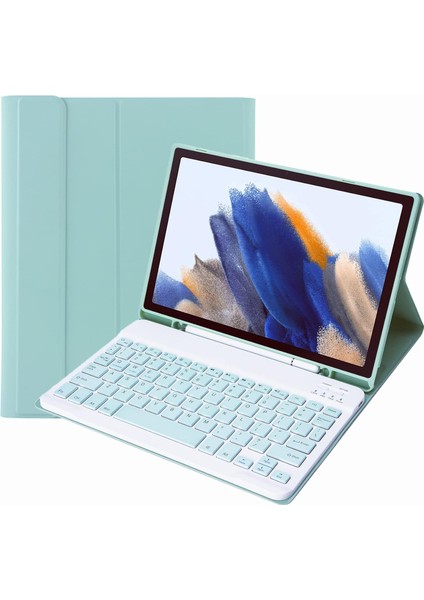 Samsung Galaxy Tab A9 Rgb LED Işıklı Türkçe Karakterli Bluetooth Özellikli Kalemlikli Klavyeli Kılıf Sm - X110 -15
