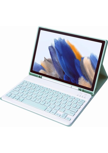Samsung Galaxy Tab A9 Rgb LED Işıklı Türkçe Karakterli Bluetooth Özellikli Kalemlikli Klavyeli Kılıf Sm - X110 -15