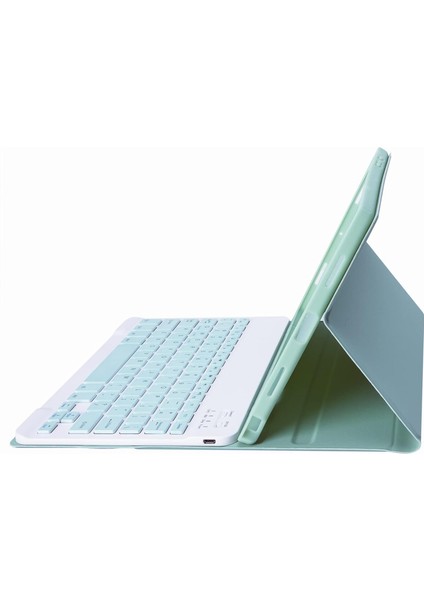 Samsung Galaxy Tab A9 Rgb LED Işıklı Türkçe Karakterli Bluetooth Özellikli Kalemlikli Klavyeli Kılıf Sm - X110 -15