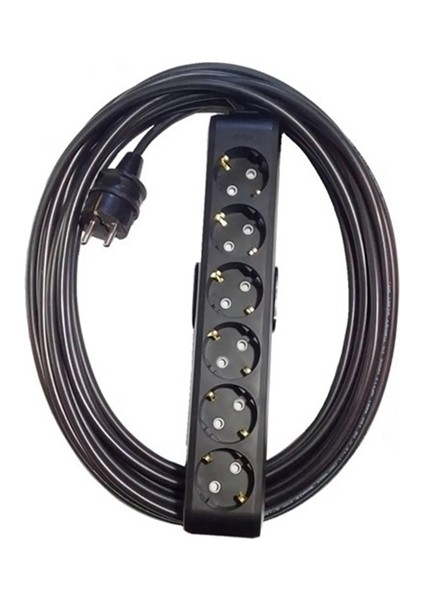 Multi-Let Siyah 6'lı 10 Metre Topraklı Çocuk Korumalı Kablolu Grup Priz (3x2.5 Ttr Tam Bakır Kalın Kablolu) fiyatları
