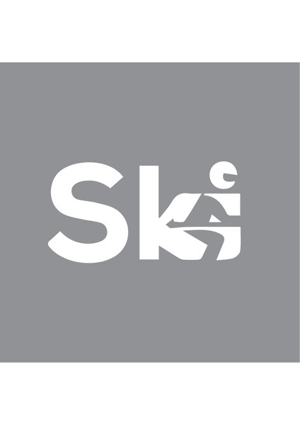 Ski Kayakçı Beyaz 17X10 cm