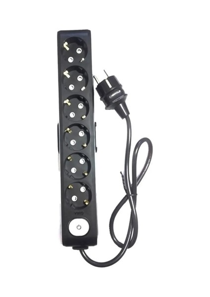 Multi-Let Siyah 6'lı 7 Metre Anahtarlı Topraklı Çocuk Korumalı Kablolu Grup Priz (3x2.5 Ttr Tam Bakır Kalın Kablolu) fiyatları