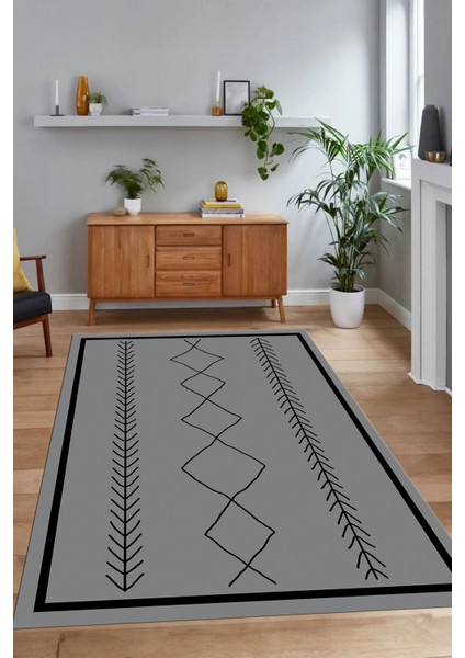 Dijital Baskılı Kaymaz Taban Yıkanabilir Iskandinav Yolluk Salon Halısı, N-Iskandinav-01-Gri, fiyatları