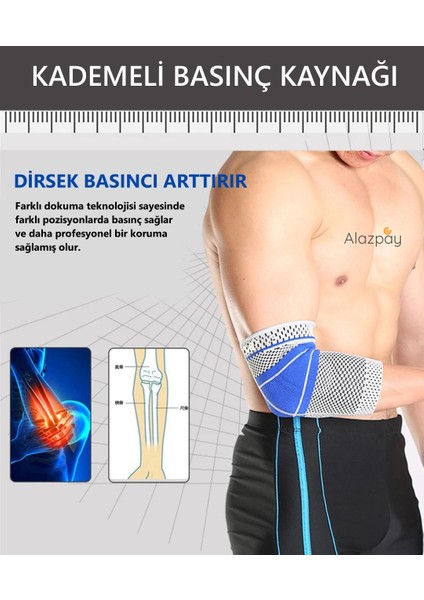 Ortopedik Tenisçi Dirseği Spor Outdoor Jel Pedli Silikon Örme Dirseklik (1 Adet)