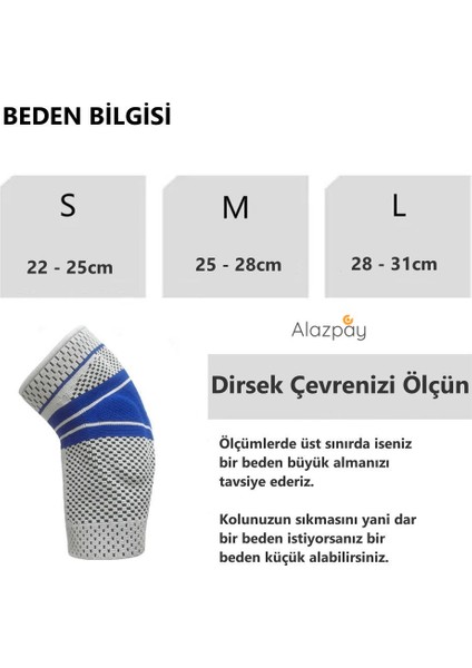 Ortopedik Tenisçi Dirseği Spor Outdoor Jel Pedli Silikon Örme Dirseklik (1 Adet)