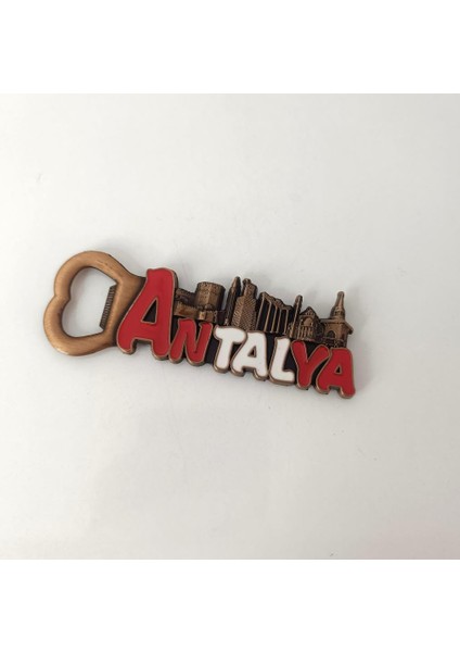 Antalya Görselli Metal Açacak Mıknatıslı Magnet Buzdolabı Süsü Şişe Açacağı Bakır Renk modelleri