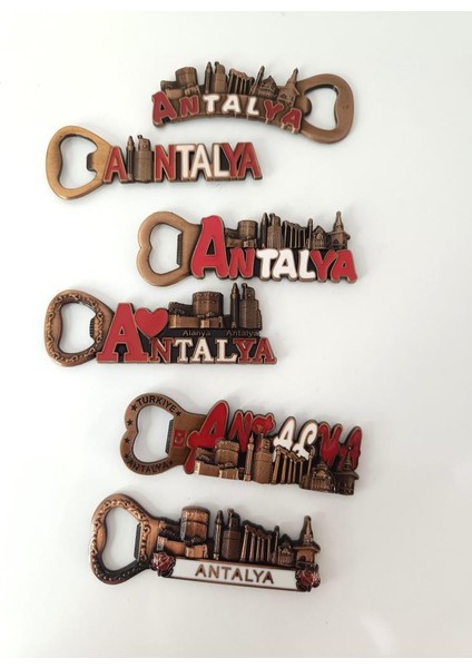 Antalya Görselli Metal Açacak Mıknatıslı Magnet Buzdolabı Süsü Şişe Açacağı Bakır Renk fırsatları