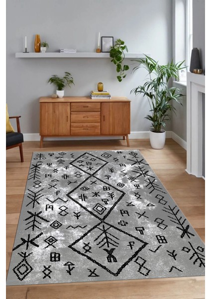Dijital Baskılı Kaymaz Taban Yıkanabilir Iskandinav Yolluk Salon Halısı, N-Iskandinav-16-Gri, fiyatları