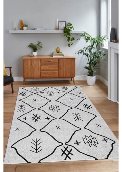 Dijital Baskılı Kaymaz Taban Yıkanabilir Iskandinav Yolluk Salon Halısı, N-Iskandinav-04-Gri, fiyatları