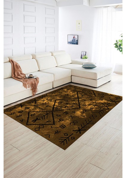 Dijital Baskılı Kaymaz Taban Yıkanabilir Iskandinav Yolluk Salon Halısı, N-Iskandinav-16-Kahve, fırsatları