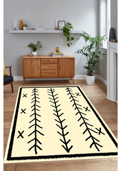 Dijital Baskılı Kaymaz Taban Yıkanabilir Iskandinav Yolluk Salon Halısı, N-Iskandinav-07-Krem, fiyatları