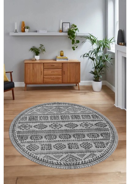 Dijital Baskılı Kaymaz Yıkanabilir Iskandinav Yuvarlak Salon Halısı, N-Y-Iskandinav-23-Gri, fiyatları