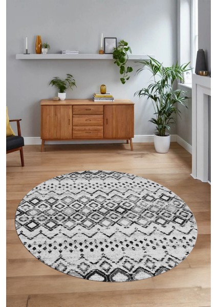 Dijital Baskılı Kaymaz Yıkanabilir Iskandinav Yuvarlak Salon Halısı, N-Y-Iskandinav-22-Gri, fiyatları