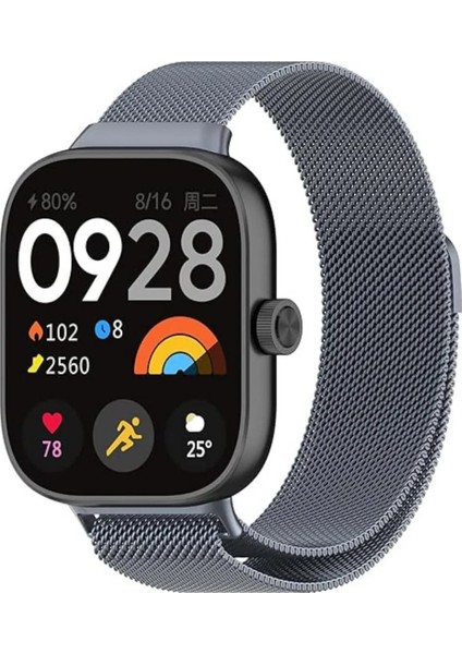 Xiaomi Redmi Watch 4 Uyumlu Metal Hasır Örgü Paslanmaz Kordon