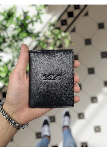 1904 Kia Logolu Deri Araç Ruhsat Kılıfı- Cüzdanlı Ruhsat Kabı Isme Özel Çanta Erkek Kadın Kullanım modelleri