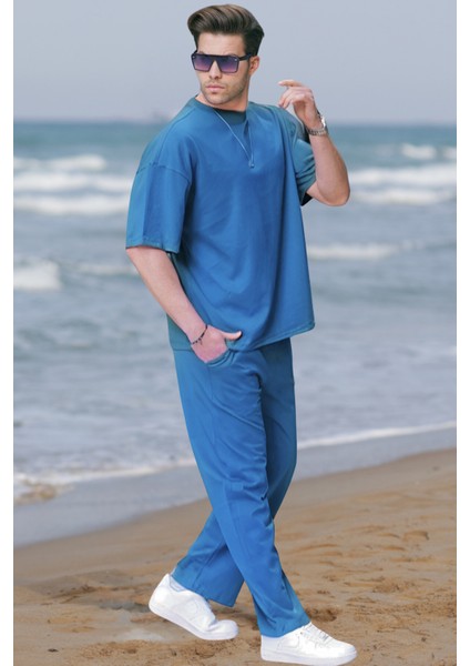 Erkek Kısa Kollu Bol Kesim Pijama Takımı modelleri