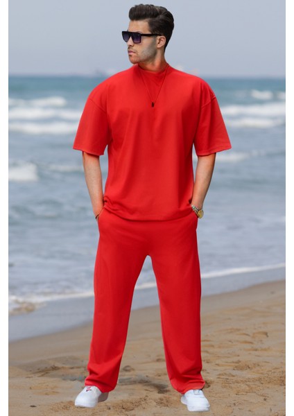 Erkek Kısa Kollu Bol Kesim Pijama Takımı