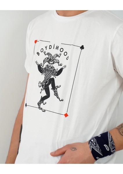 Palyaço Boydi̇Mood Baskili Oversi̇Ze Beyaz Ti̇Şört