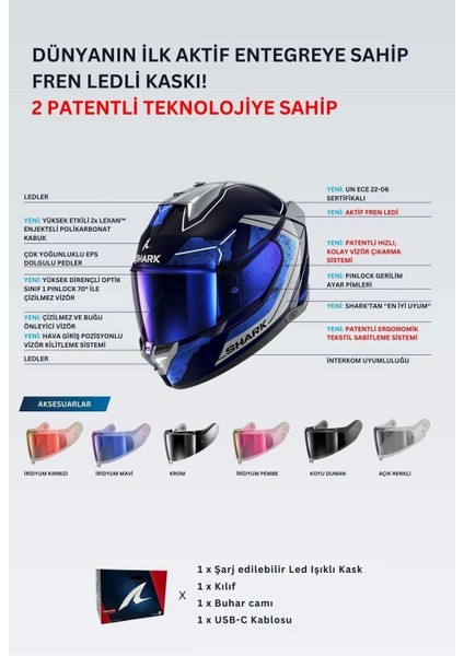 Kask Shark Skwal I3 Rhad Lacivert/mavi/gri fırsatları