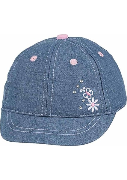 Siperli Kız Çocuk Şapka Denim