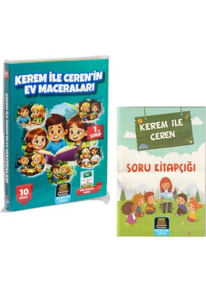 Kerem ile Ceren Ev Maceraları 10 Kitap - Soru Kitapçığı 2’li Set - Yasemin Şengül