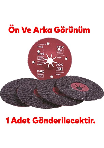 Kanallı Zımpara Fox Ron 115 mm Taşlama Zımparalama Aşındırma