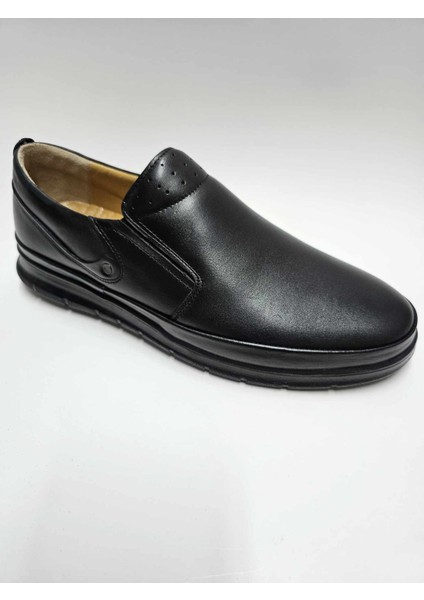 Deri Bağcıksız Siyah Yazlık Erkek Ayakkabı C-56598 fiyatları