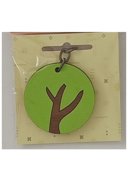 Ahşap Anahtarlık Ağaç Desenli