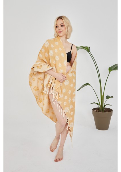 Hediyelik Pamuklu Pati Desenli Peştamal, Havlu, Hamam, Banyo, Plaj, Kadın, Erkek, Unisex