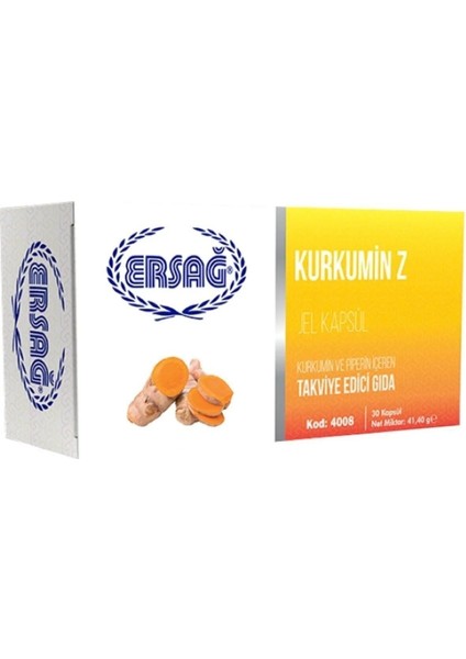 Kurkumin Z - Jel Kapsül Takviye Edici Gıda (Blister Ambalaj) Ersağ Kurkumin