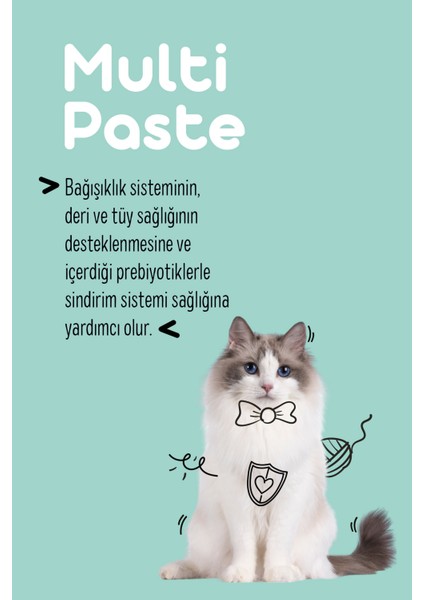 Multi Paste 100 Gr.(KEDİLER İÇİN BAĞIŞIKLIK GÜCLENDİRİCİ VE TÜY YUMAĞI ÖNLEYİCİ MULTİVİTAMİN) Kedi Vitamin