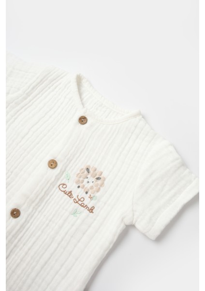 2'Li Şortlu Müslin Takım Lamb Friends fırsatları