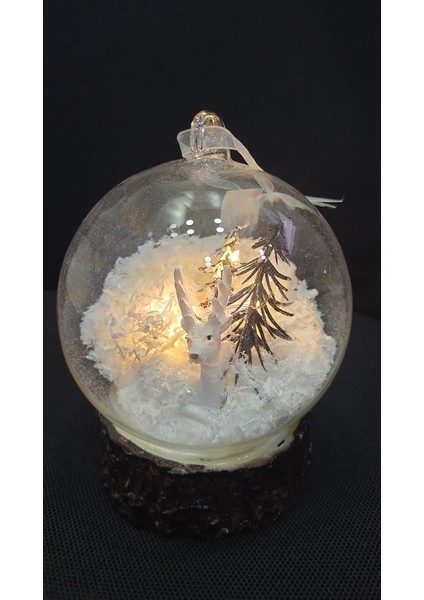 Masaüstü Asılabilir Kar Küre Kahverengi Geyik Çam Ağaç Noel Kış Yılbaşı Christmas Wireless 1 Adet