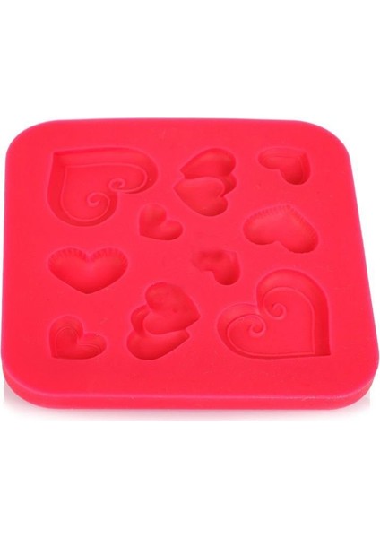 Silikon Ikiz Kalp Kalıbı - 10 Delikli