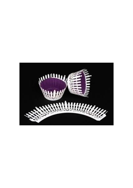 Beyaz Çit Şeklinde Muffin (Cupcake) Kenar Danteli 10 Adet fiyatları