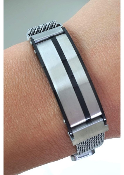 316L Anti Alerjik Cerrahi Çelik Hasır Ayarlanabilir Erkek Bileklik modelleri