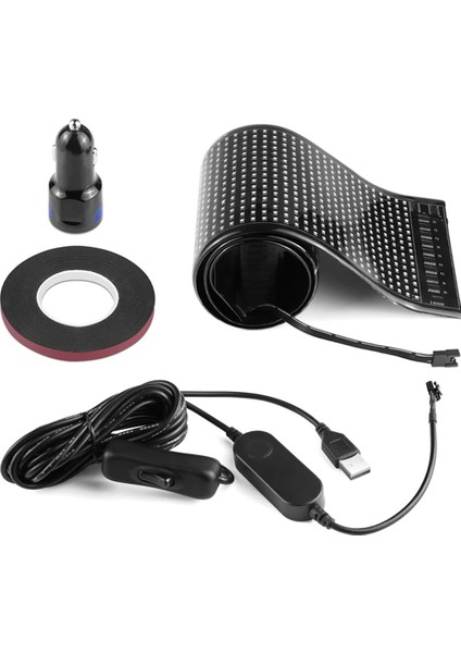 Powermaster PM-23823 12X98CM Oto Rgb Kayan Yazı LED Tabela Araç Arka Içi Cam Yazı Panosu