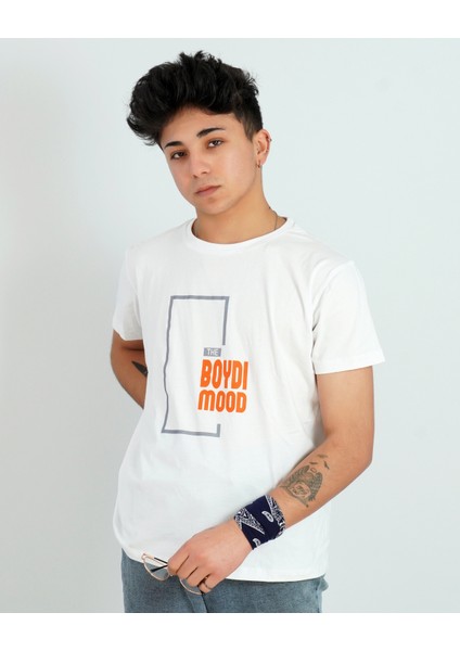 The Boydimood Baskılı Oversize Beyaz Tişört