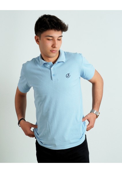 Yakalı Turkuaz Tişört