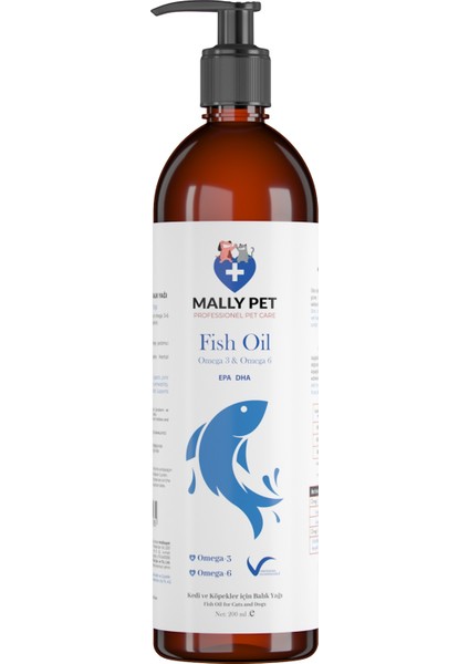 Kedi ve Köpekler Için Omega 3 ve Omega 6 Takviyeli Balık Yağı 200 ml