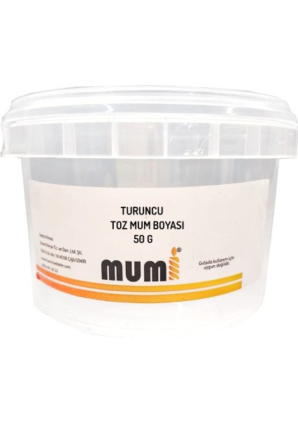 Mas Mutfak Toz Mum Boyası Turuncu 50 G