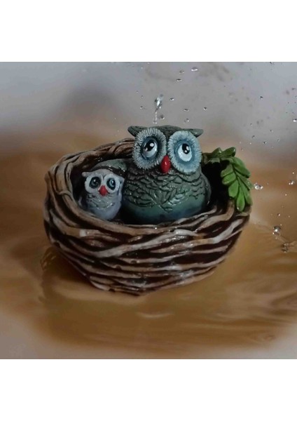 Sepetli Baykuş Dekoratif Obje