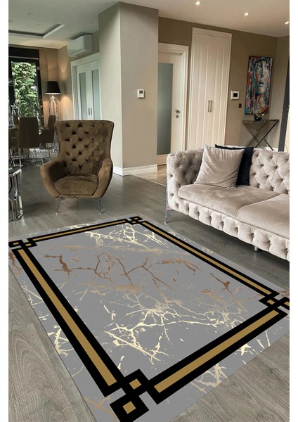 Dijital Baskılı Kaymaz Taban Yıkanabilir Mermer Yolluk Mutfak Salon Halısı, N-Mermer-07-Gri, fırsatları