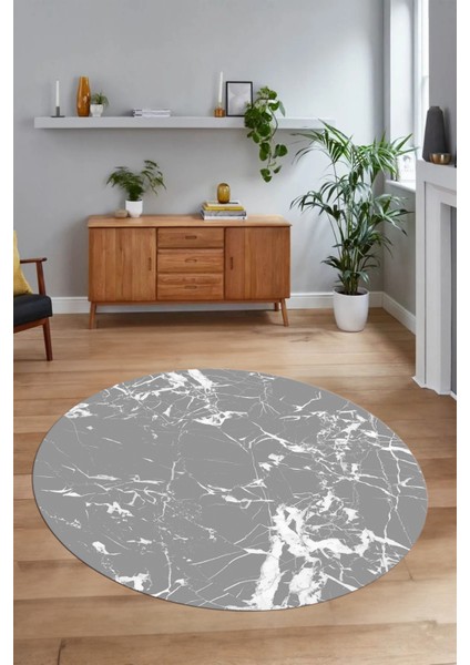 Dijital Baskılı Kaymaz Yıkanabilir Mermer Yuvarlak Mutfak Salon Halısı, N-Y-Mermer-27-Gri, fiyatları