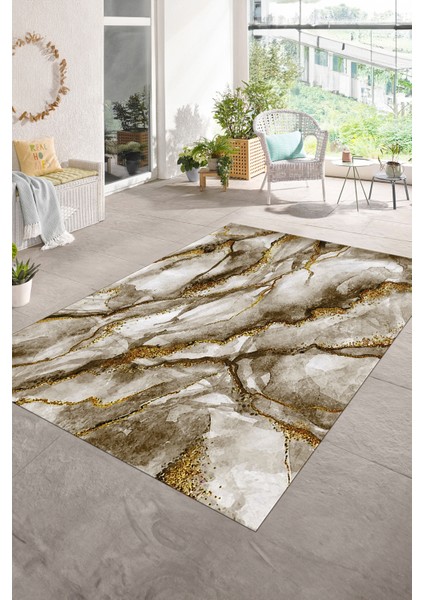 Dijital Baskılı Kaymaz Taban Yıkanabilir Mermer Yolluk Mutfak Salon Halısı, N-Mermer-02-Kahve, modelleri