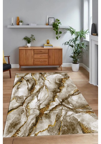 Dijital Baskılı Kaymaz Taban Yıkanabilir Mermer Yolluk Mutfak Salon Halısı, N-Mermer-02-Kahve, indirimleri