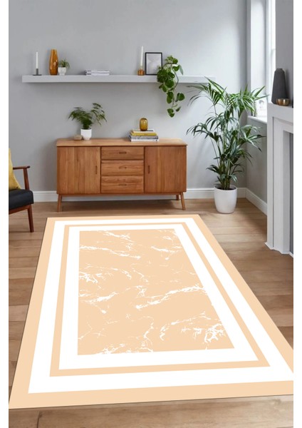 Dijital Baskılı Kaymaz Taban Yıkanabilir Mermer Yolluk Mutfak Salon Halısı, N-Mermer-06-Krem, indirimleri